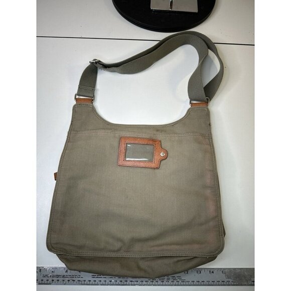 Fossil Vintage Fabric Handbag Multicolor Canvas Pockets Crossbody Shoulder Bag - Picture 6 of 6